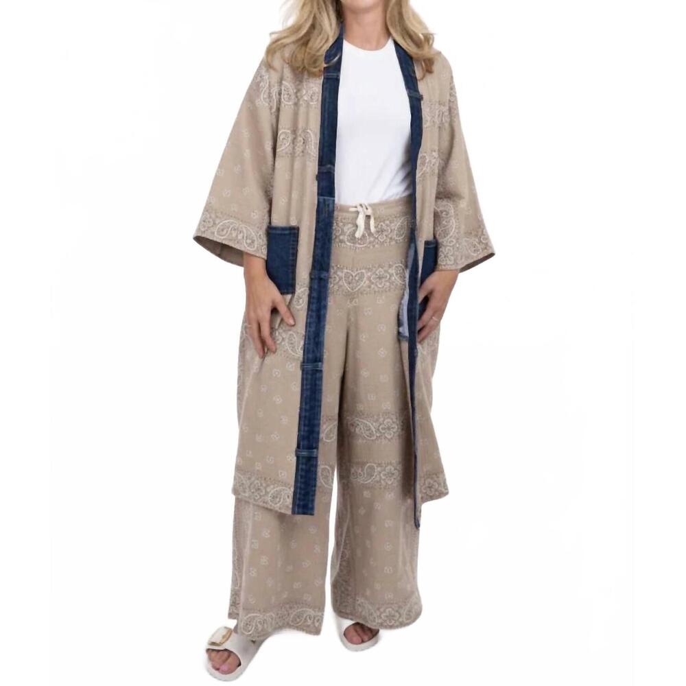 NEW SHANNON PASSERO bandana long cardigan in sand